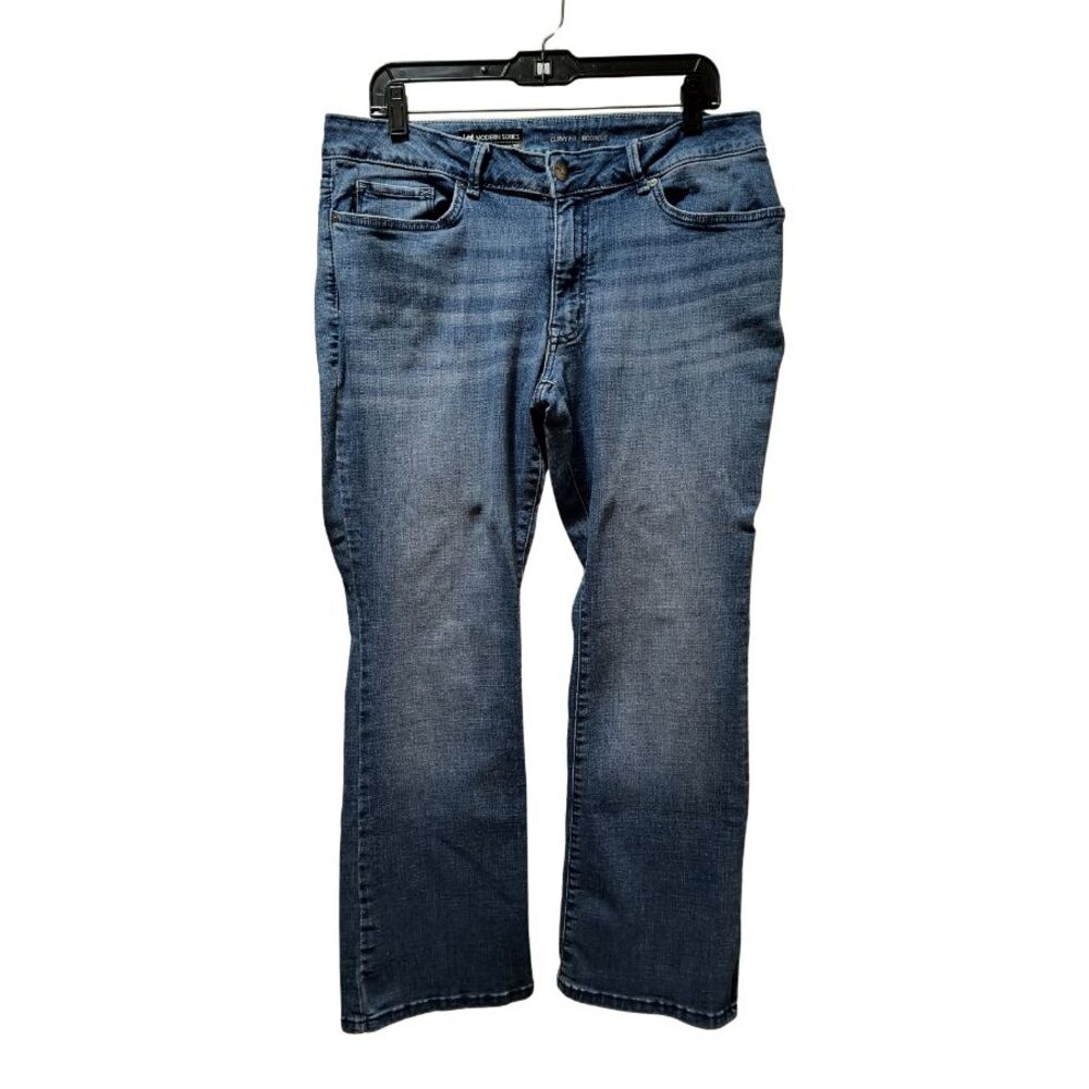Lee Curvy Fit Bootcut Jeans Women's 14 Short Petite Blue Stretch Denim 33x27